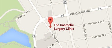 Google map of The Cosmetic Surgery Clinic in Waterloo, ON