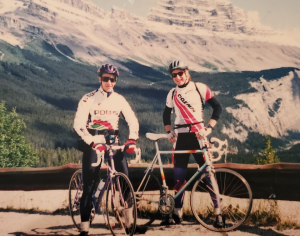 With my friend and colleague dr. Mike Koehle, MD Ph.D, expert in exercise physiology. On the Bow Valley Parkway between Banff and Lake Louise in Alberta